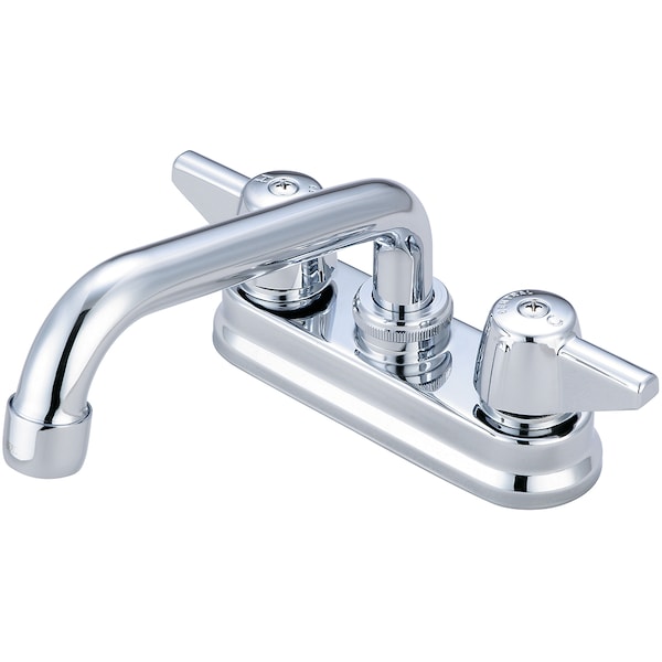 Two Handle Shell Type Bar/Laundry Faucet, NPSM, Centerset, Chrome, Overall Height: 4.63"